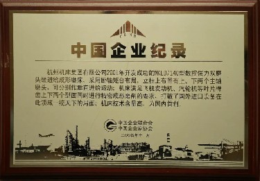 中國企業記(ji)錄（MKLD7140型數控強(qiáng)力雙磨頭緩(huan)進給成形磨(mó)床）